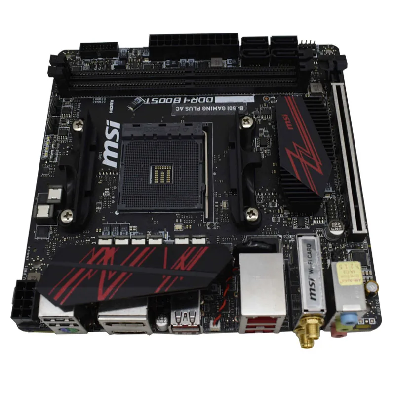 Preise B450I GAMING PLUS AC Für MSI Desktop Verwendet Motherboard Am4 AMD B450 B450M M.2 USB 3,1 Gaming PC Ddr4 Ryzen Mini Itx PCI-E X16 Slot