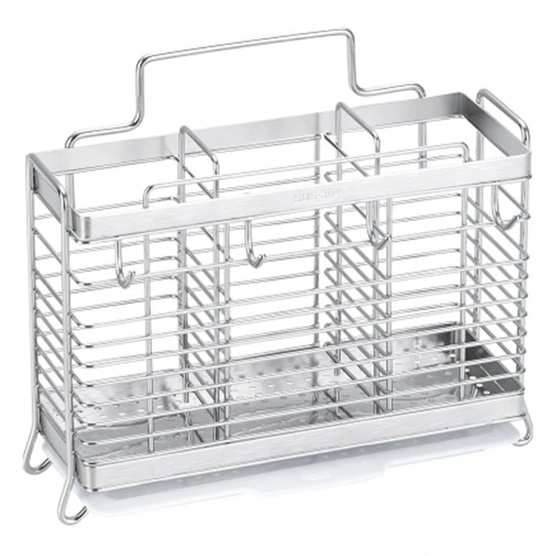 

Kitchen Hanging Stainless Steel Chopsticks Spoons Fork Cutlery Holder Organizer Rack Drainer Storage
