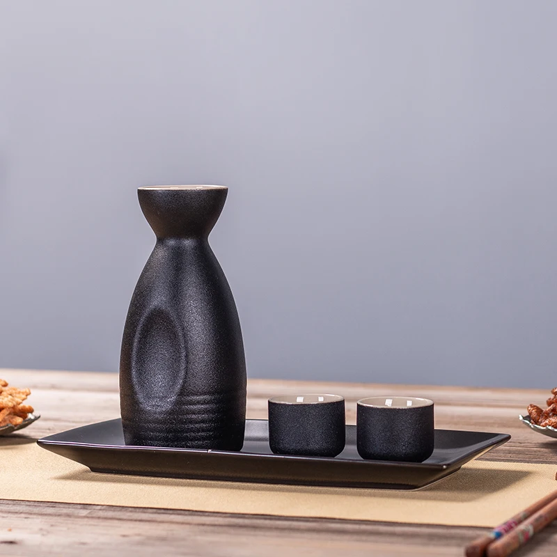

Handmade Ceramics Hip Flask Set Classic Japanese Style Retro Creative Sake Cups Set Home Round Flasque Alcool Drinkware EJ50HF