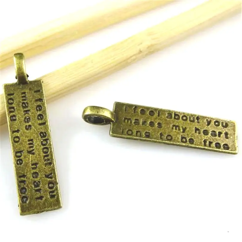 15 шт. длинные подвески 32*8 мм я чувствую себя так долго делаю мое сердце свободными