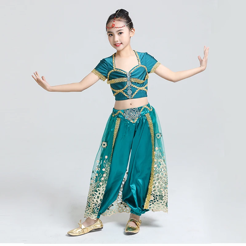 Детская индийская Одежда Для Болливуда детский танцевальный сари платье