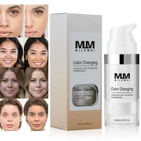 milemei 12ml color changing liquid foundation soft matte oil control coverage face makeup brighten lasting primer cream tslm1