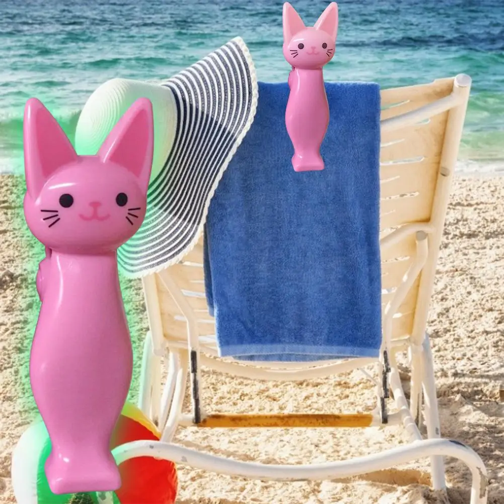 2 в форме кошки прочный Стёганое одеяло Полотенца зажим пляжные Пластик утилиты