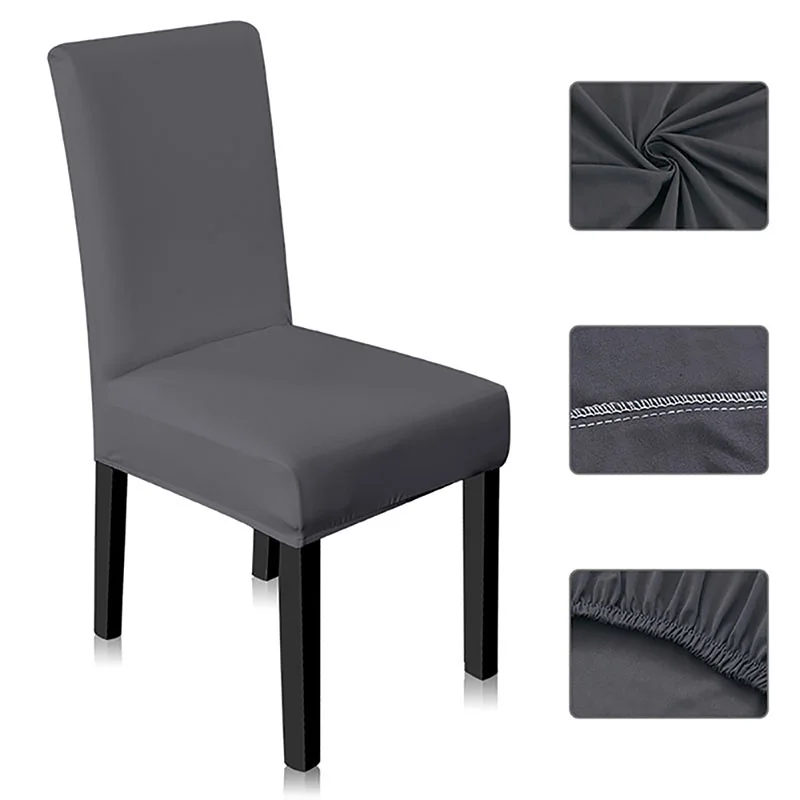 

solid Jacquard Chair Covers Stretch For Wedding Dining Room Office Banquet housse de chaise chair cover