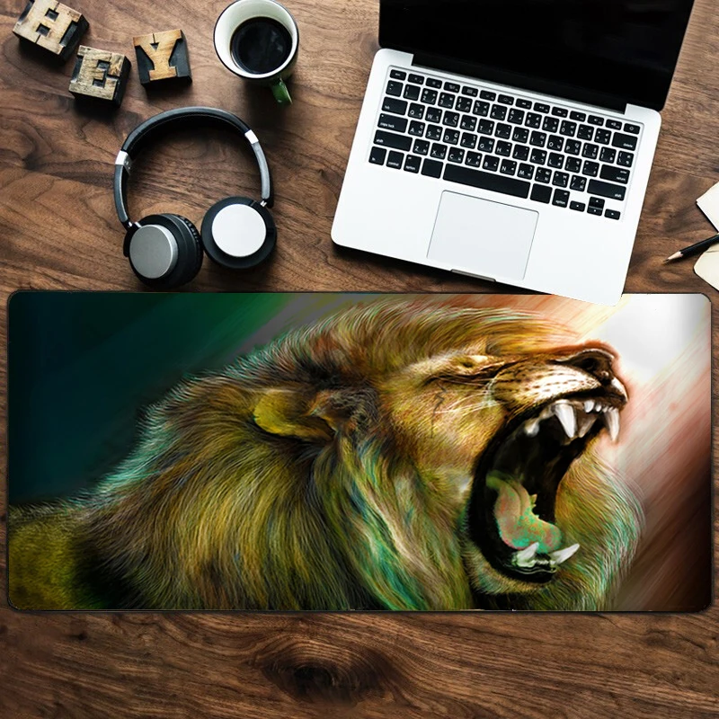 

Lion head Mouse Pad Desk Mats 30*80cm Large Laptop Gamer Rubber Mouse Mat MousePad Gaming Mousepad Cup Mat