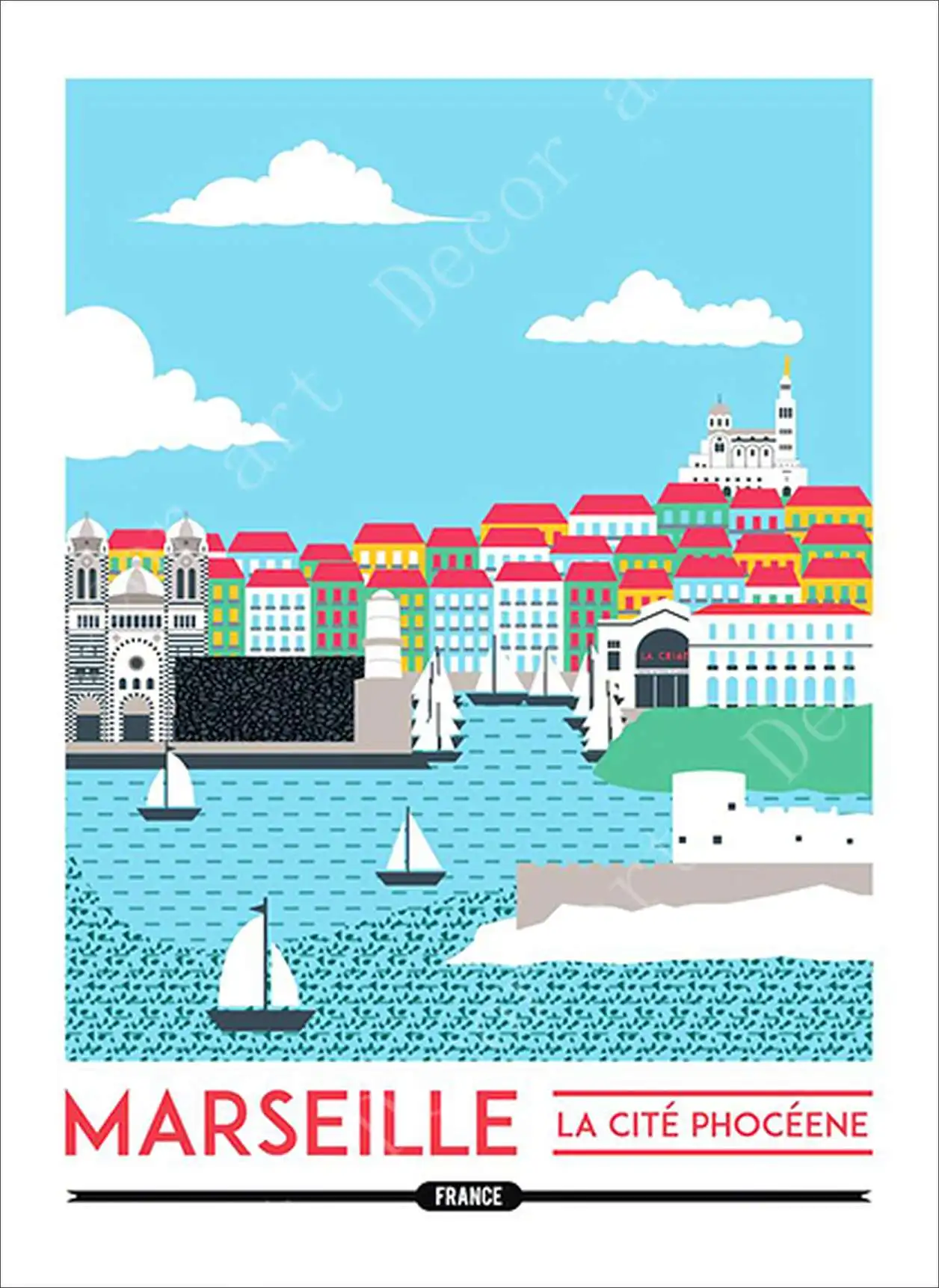 

France Marseille Anis Olive Travel Canvas Paintings Vintage Pictures Kraft Posters Coated Wall Stickers Home Decoration Gift