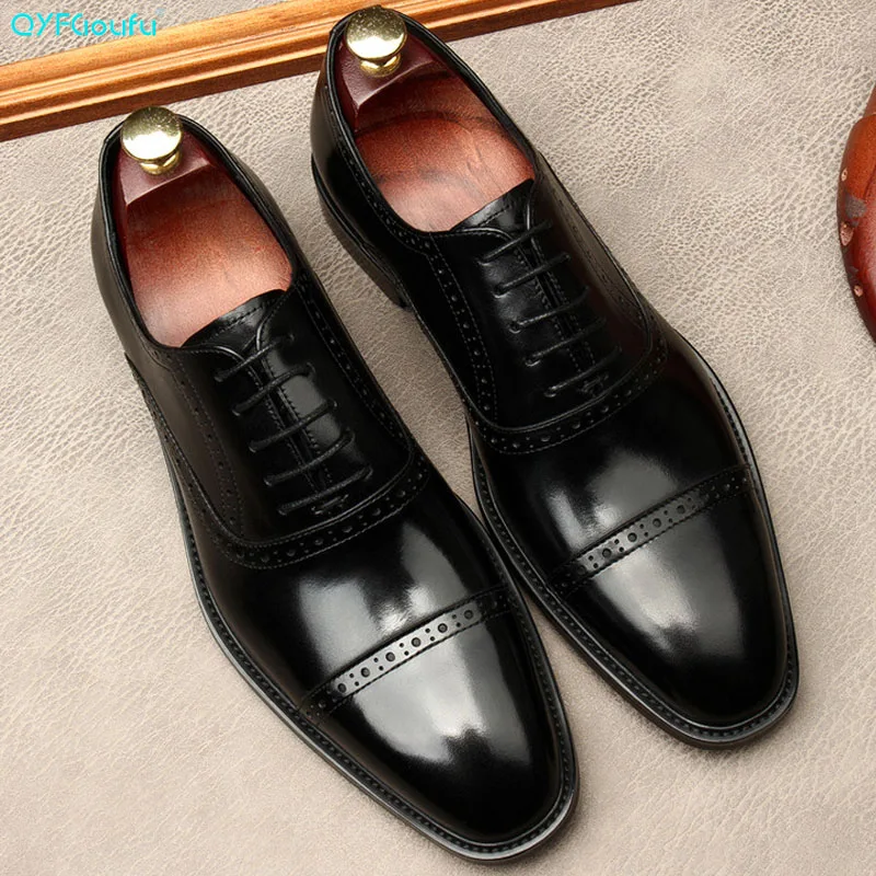 Мужские кожаные туфли Деловые модельные брендовые деловые из натуральной кожи