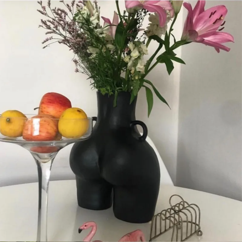 Большая Цветочная ваза в виде ягодиц с абстрактным человеческим телом