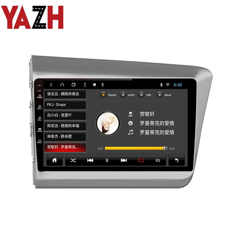 YAZH Android 9 0 центральный мультимедийный GPS для Honda Civic 2012-2015 Восьмиядерный подключи и