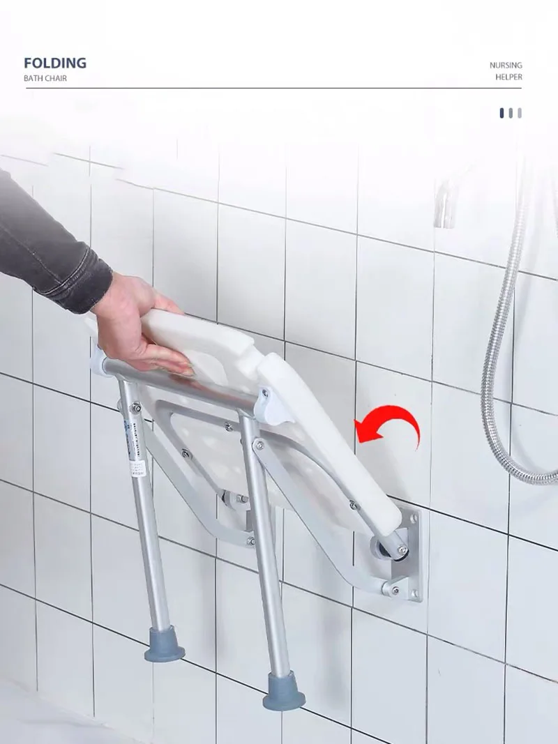 Складная душевая скамейка с винтовым креплением настенное сиденье для ванной