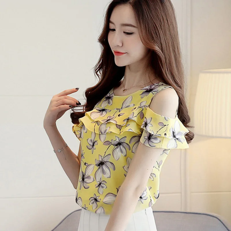 

1 Pcs Women Lady Top T-shirt Printing Short Sleeve Round Collar Fashion for Summer SWD889