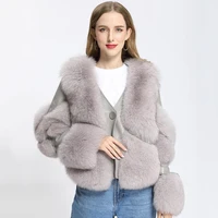 winter real fur coat female fox fur jacket women fluffy clothes lady new style korean jackets