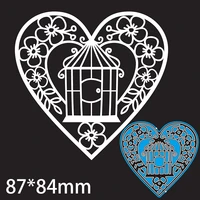 8784mm heart and birdcage metal cutting dies craft embossing scrapbooking paper craft greeting card