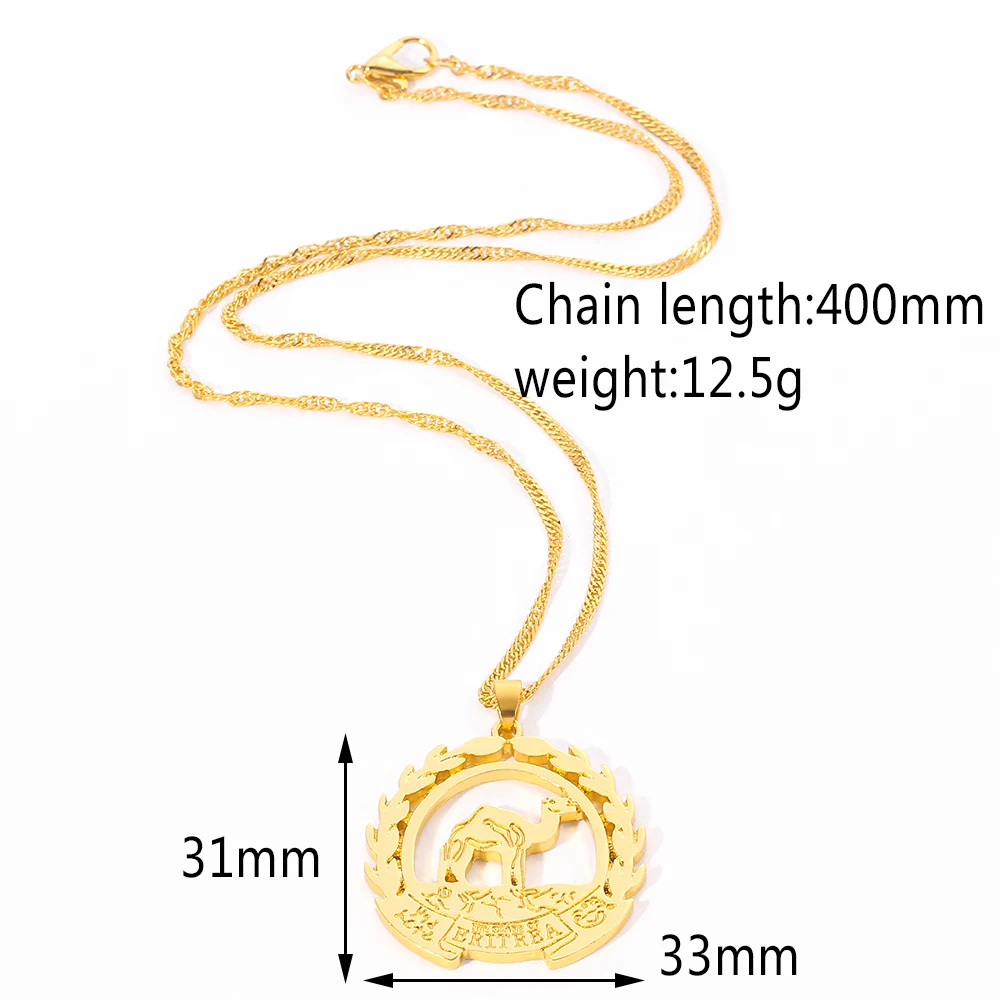 Карта Эритреи стандартные ожерелья для женщин и девушек золотистая цепочка в