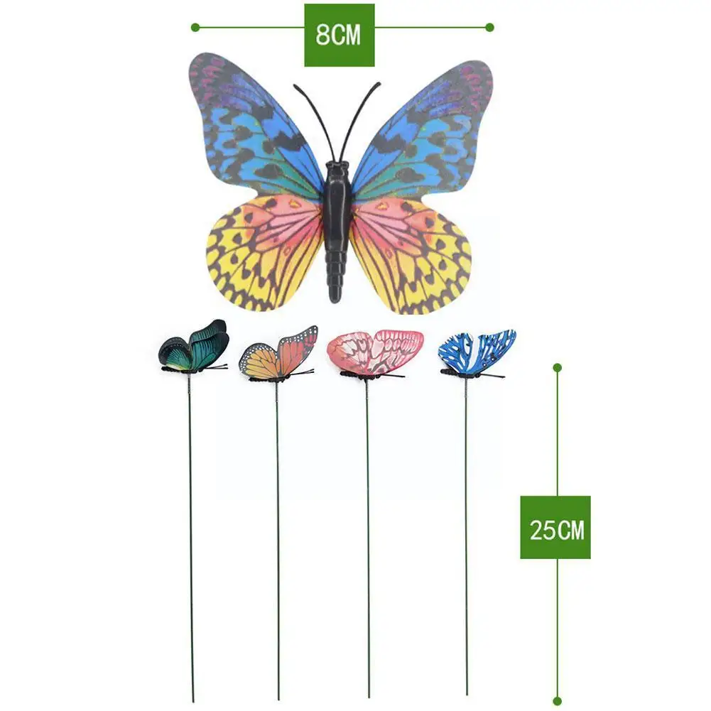

25pcs Simulation Butterfly Garden Decoration Flower Garden Arrangement Decoration Crafts Potted 8CM Outdoor X7P2