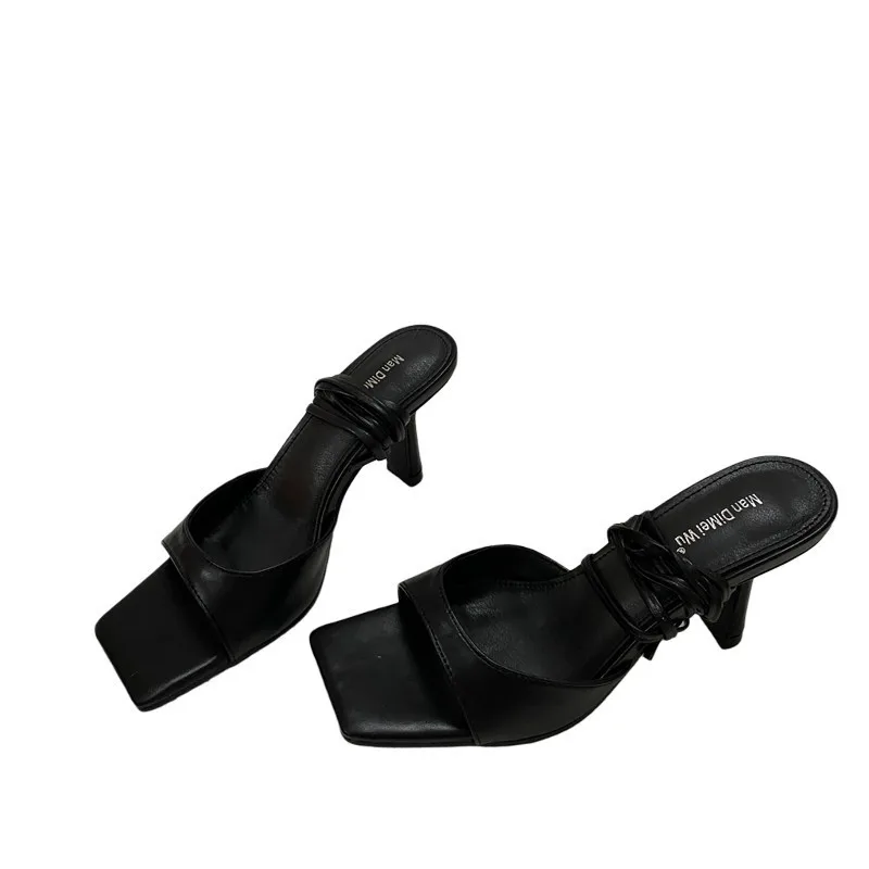 

Female Sandal 2021 Women's Low-Heeled Shoes With Strap Girls New Low-heeled Beige Comfort Summer Fashion Stiletto High Solid Fr