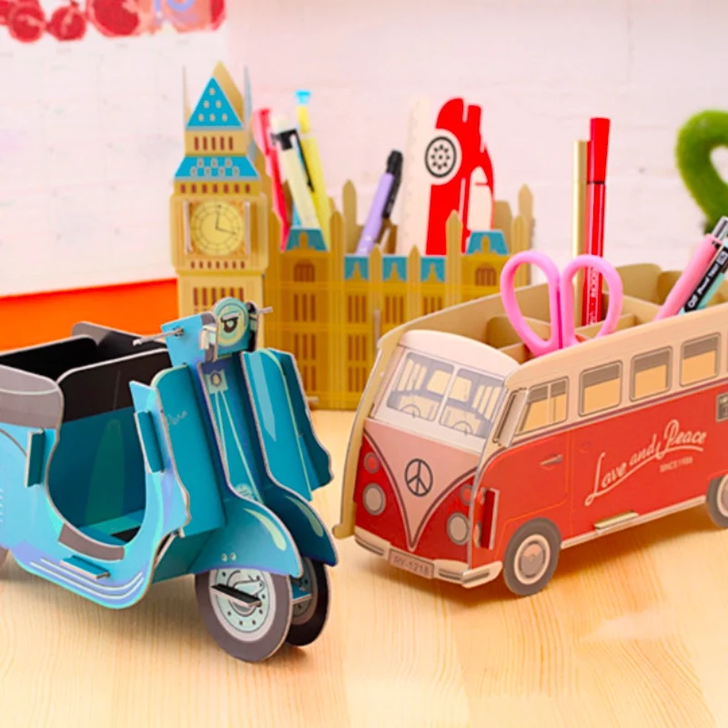 Новый офисный Органайзер настольный милый бумажный ящик для хранения ручек