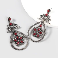 bohemian vintage pendant earrings for women red retro unique statement ladies dangle earrings good quality bijoux jewelry ht221
