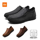 Мужские повседневные кожаные туфли Xiaomi Youpin, мужские лоферы, кроссовки, новинка 2022, повседневная мужская обувь на плоской подошве ручной работы в стиле ретро, Мужская обувь для отдыха