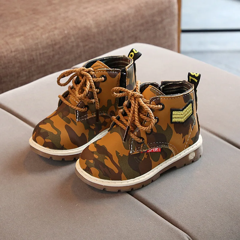 JUSTSL осенне зимние ботинки для мальчиков и девочек детская повседневная обувь