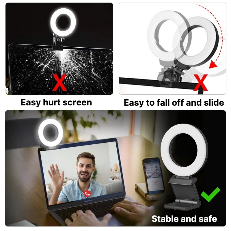 

Ulanzi VIJIM CL07 4'' Selfie Ring Light Webcam Light For iPad Tablet Laptop PC Video Conference Light With 1/4'' Base Mount Clip
