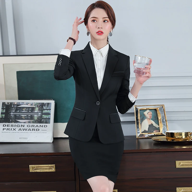 

New spring and autumn and winter Free ironing suit female Slim Bank Workwear Casual blazer work in formal wear
