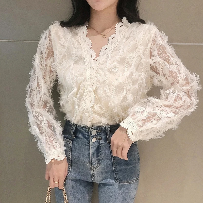 Маленькая фея полые крючком сетки шить кружева кисточкой однобортный свободный