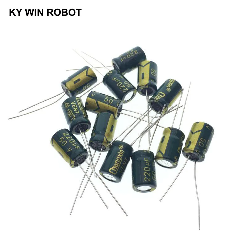 

10pcs/lot Aluminum Electrolytic Capacitor 50V / 220 UF 50V/220UF Electrolytic Capacitor Size 8*12 mm plug-in 50V 220UF