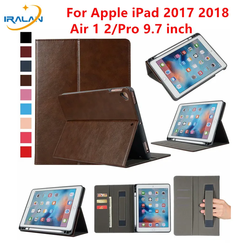 Горячая Премиум кожаный смарт чехол для Apple iPad 9 7 2018 2017 с карандашом 5 6 Air 1 2 Pro