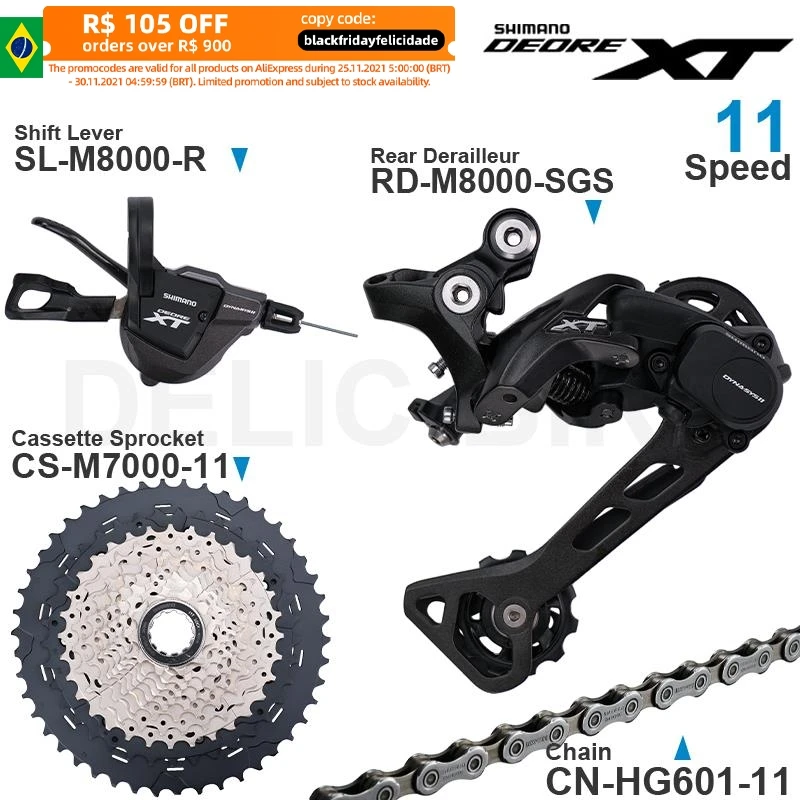 Переключатель передач SHIMANO DEORE XT M8000 11 в скоростей RD SL CN задний переключатель SGS