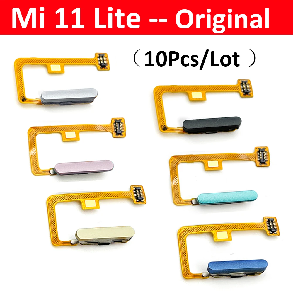 Cena 10 Sztuk/partia, Oryginalny Przycisk Home Czytnik Linii Papilarnych Flex Cable Ribbon Dla Xiaomi Mi 11 Mi11 Lite Części Zamienne