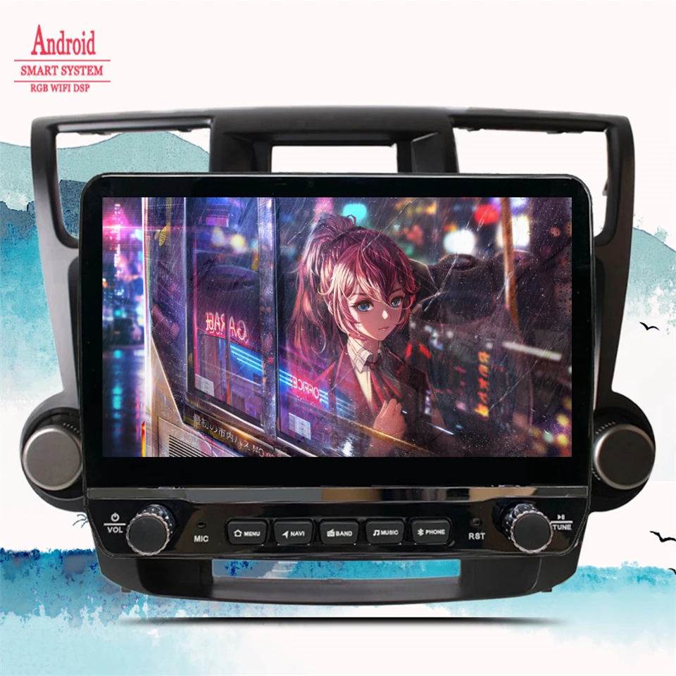 Автомобильный мультимедийный плеер 8 ГБ + 128 Гб Android 11 DSP для Toyota Highlander XU40 2007-2013