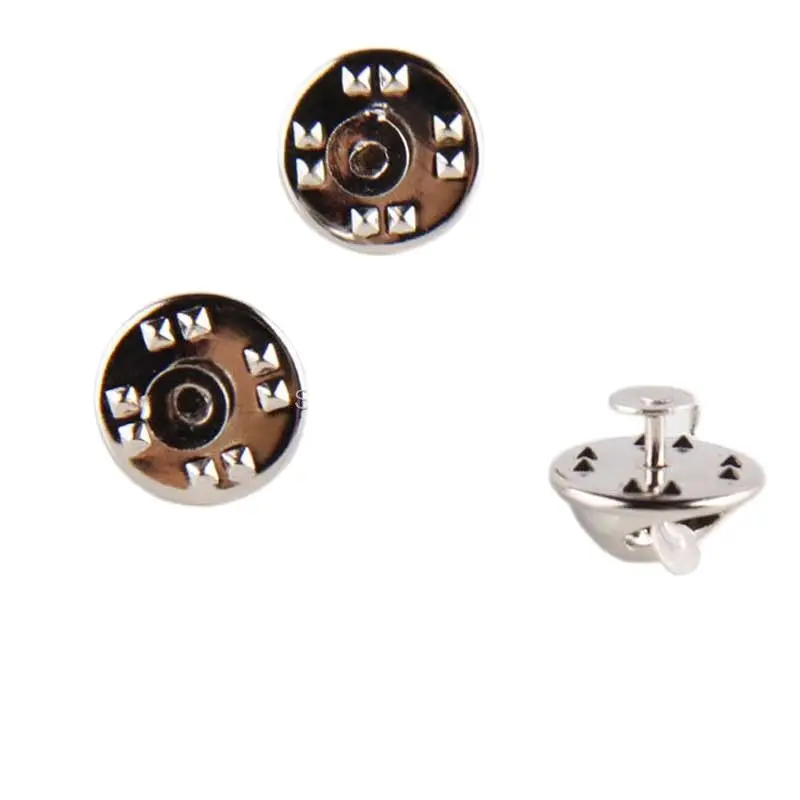 100 пар/лот 11 мм Серебряная бабочка клатчи булавки на спине броши фурнитура для