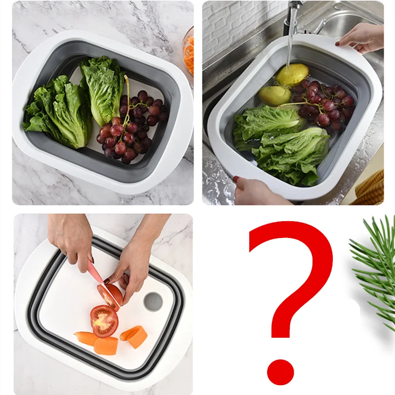 Кухонная разделочная доска Mutli для мытья фруктов ведра льда складная резки