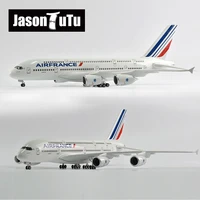 jason tutu 46cm airplane model aircraft 1160 scale diecast resin air france airbus a380 light and wheel plane gift collection
