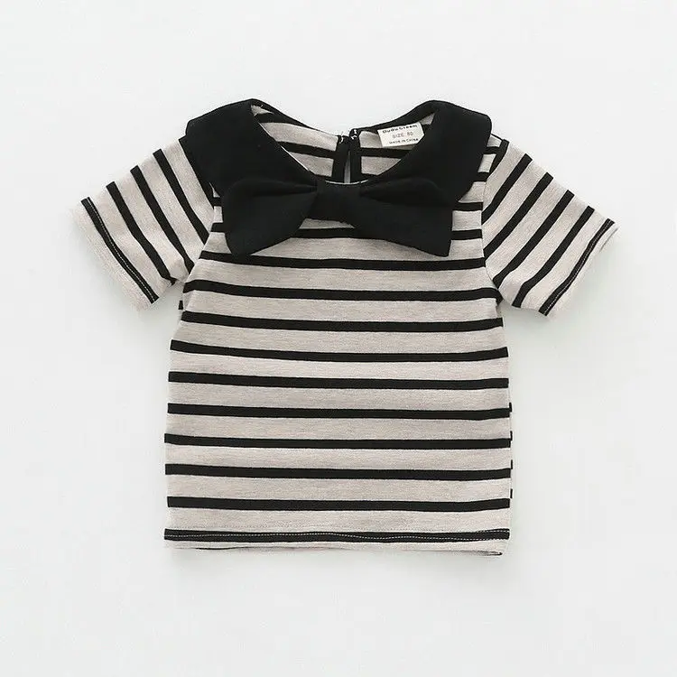 

Summer stripes girls' tops summer thin baby short-sleeved t-shirts P4399