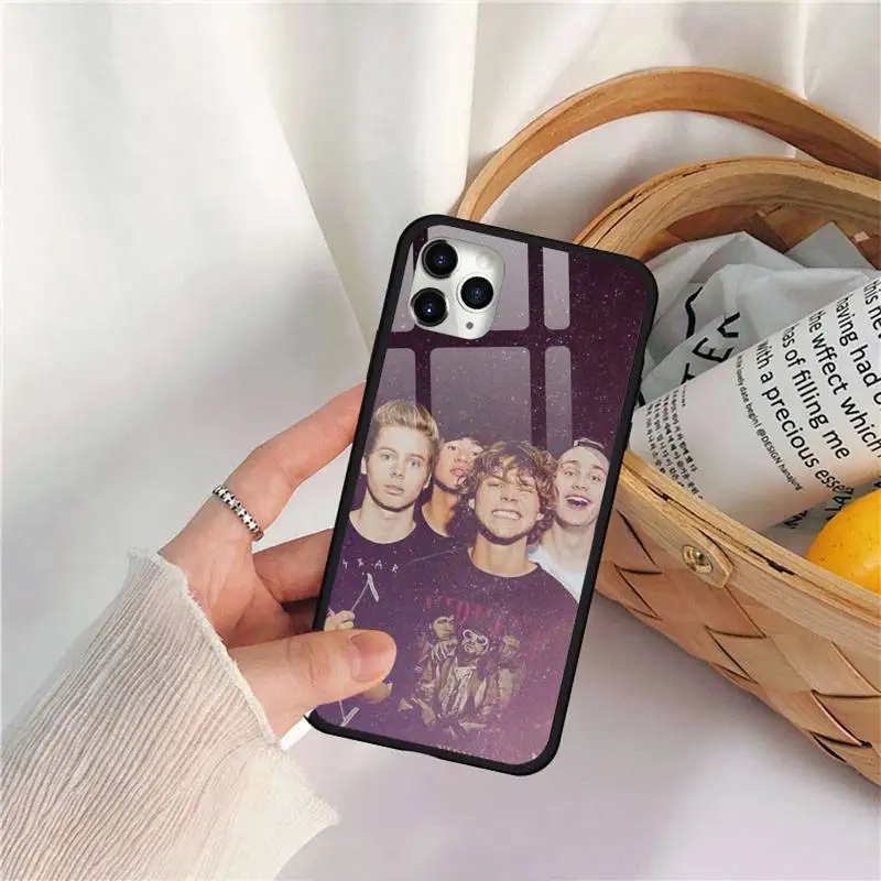 

5 Sos band fashion singer Phone Case Tempered glass For iphone 11 12 PRO MAX X XS XR 5C 6 6S 7 8 plus