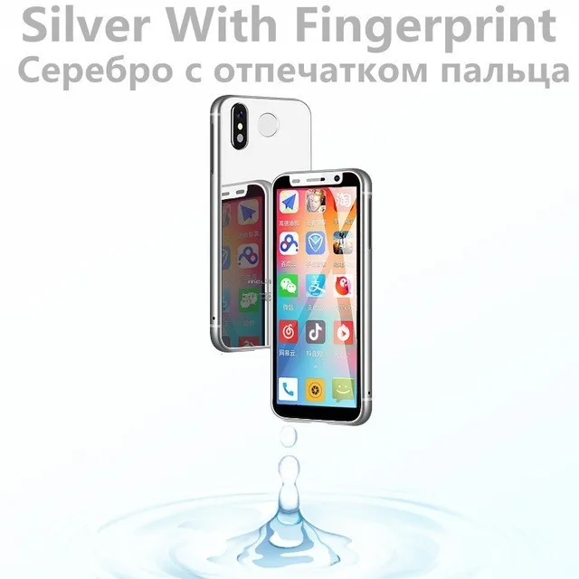 Silver Fingerprint Супер Мини Melrose 4G Lte маленький смартфон 3,4 ''MTK6739 четырехъядерный Android 8,1 отпечаток пальца ID 2000 мАч мобильный телефон - Цвет: Silver Fingerprint