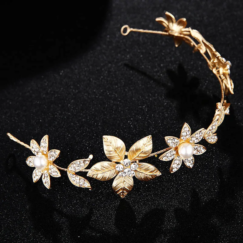 FORSEVEN женская простая повязка на голову с цветами и листьями ободок для волос Noiva