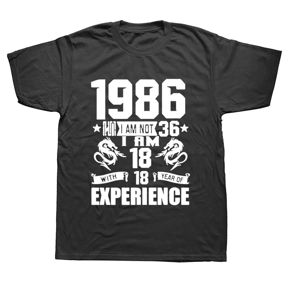 

Funny Made In 1986 Birthday Gift Print Joke T-shirt 36 Years Awesome Husband Casual Short Sleeve Cotton T Shirts Men 2022