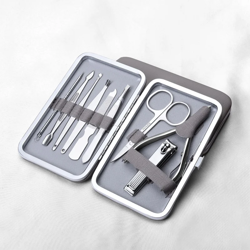 

9pcs Nail Clipper Set Nail Groove Inflammation Cutters Stainless Steel Cuticle Scissors Pliers Household Manicure Pedicure Tools