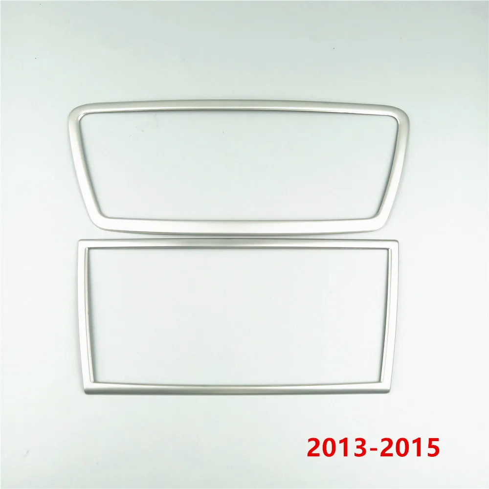 2013 to 2015 2 pcs CNORICARC средняя консоль CD панель накладка для Audi Q3 13-18 автомобильные аксессуары нержавеющая сталь кондиционер ручка рамы полосы - Название цвета: 2013 to 2015 2 pcs