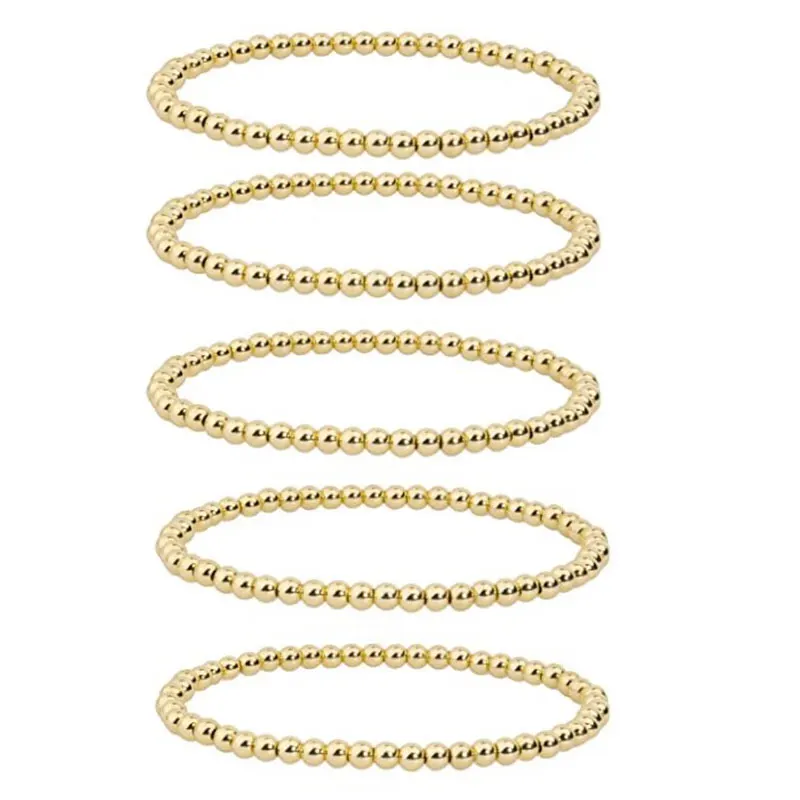 

Trendy 5 PCS Beaded Pisa Bracelet for Women Handmade Layered Copper Bracelets Set Elastic Couple Bracelets Jewelry Gifts