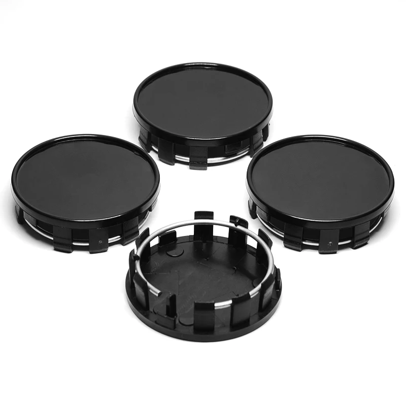 

Колпачки для ступиц обода колеса автомобиля, 54 мм (52-50 мм), 4 шт., черные, хромированные