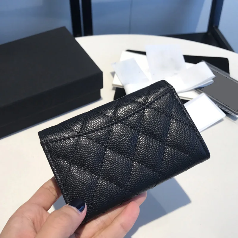 

Original Quality Luxury genuine leather Cardholder Wallet For Ladies Fashion Caviar real Leather bags Make Ringer Coin Purse