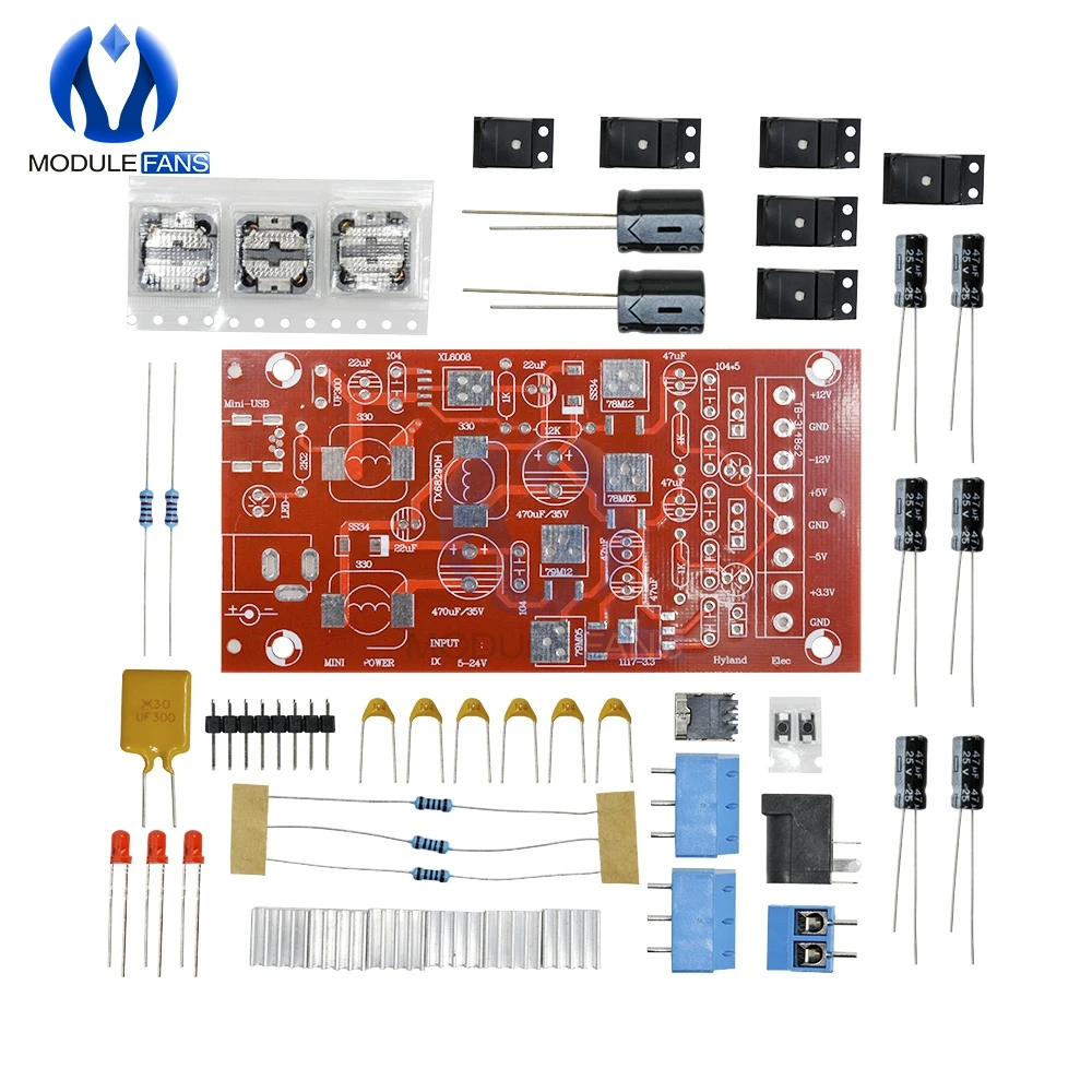 Миниатюрный USB-модуль с двойным источником питания 5-24 В постоянного тока до 3 5 12