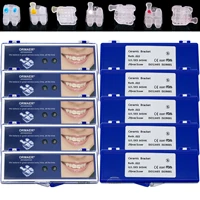 200 pcs dental orthodontic mini white clear ceramic brackets braces roth 022 345 hooks 10 box