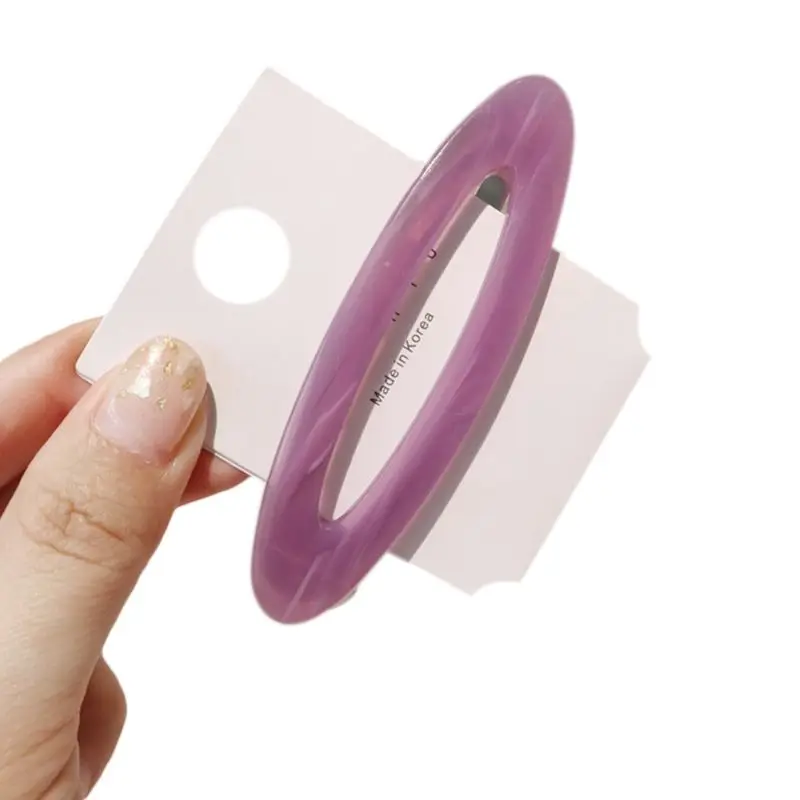 

Minimalist Womens Metal Alloy BB Hair Clips Hollow Oval Shape Luster Hairpins Textured Leopard Colored Decorative Snap Barrettes