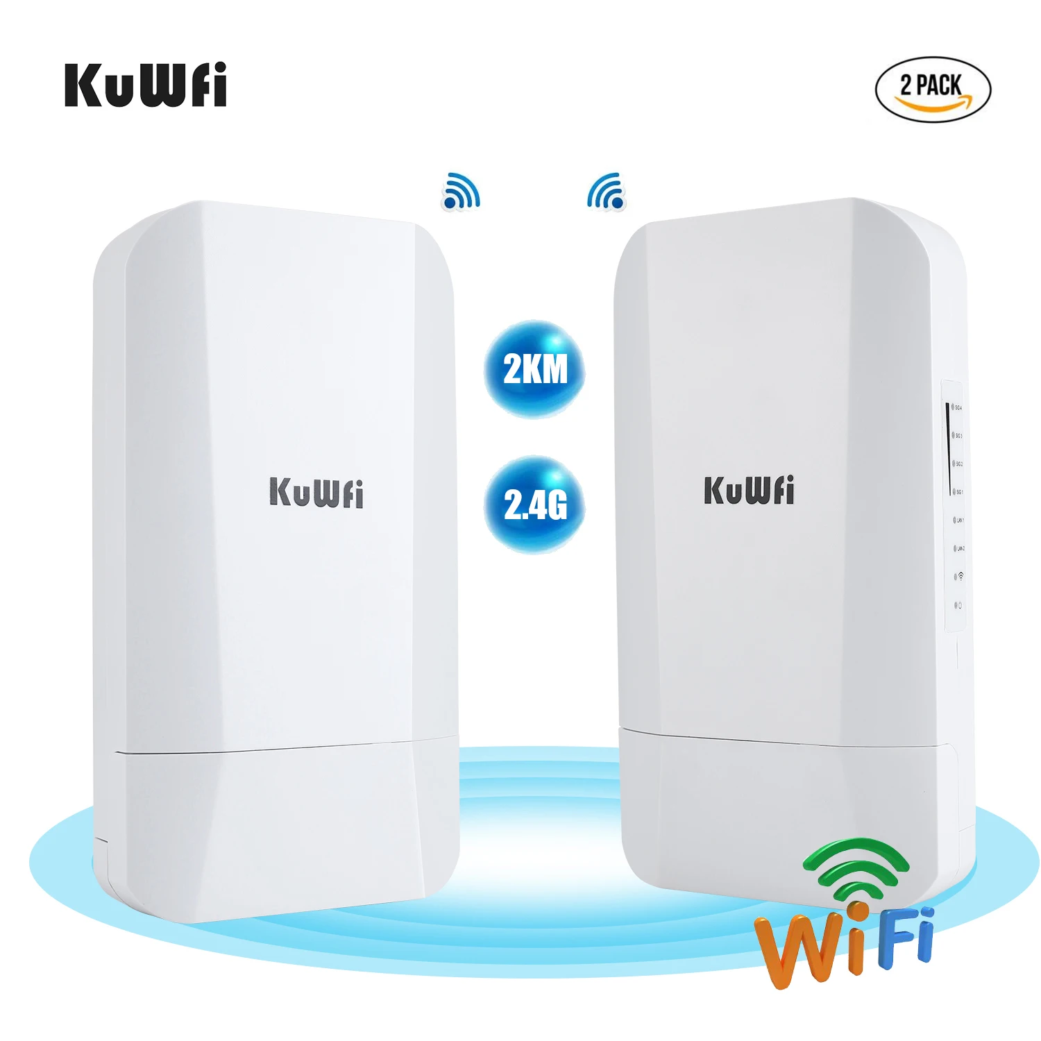 KuWFi 2 4G 300 Мбит/с открытый беспроводной мост точка к точке 1-2 км маршрутизатор с