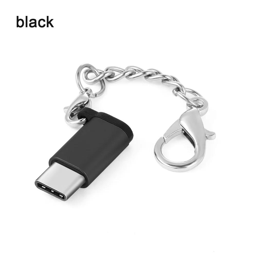 Black 1 шт. type C OTG адаптер Micro USB Женский USB-C Мужской USB 3,1 конвертер адаптер для Android huawei шнур для связки ключей аксессуары для телефонов - Цвет: Black